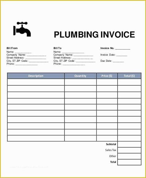 Plumbing Work order Template Free Of Sample Plumbing Invoice 7 Examples In Pdf Excel Word ...