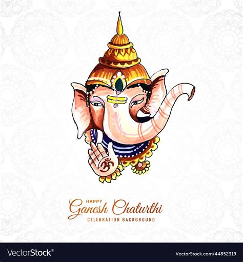 Lord ganesh chaturthi indian festival card Vector Image