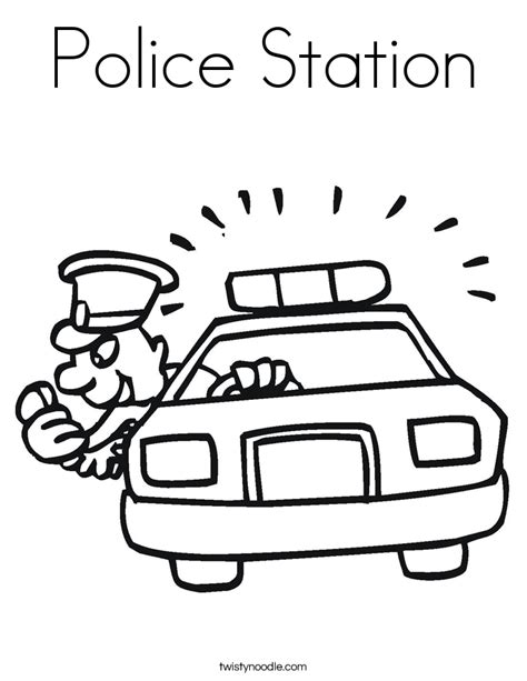 Police Station Coloring Page - Twisty Noodle