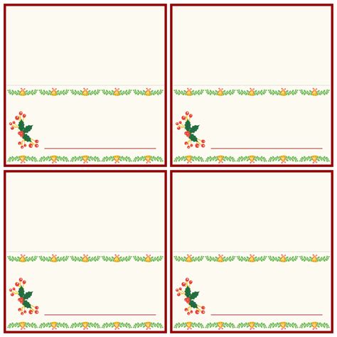 Printable Christmas Place Cards