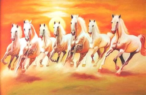 Buy 7 Horses Handmade Painting by Vaishali Goel. Code:ART_1638_13673 - Paintings for Sale online ...