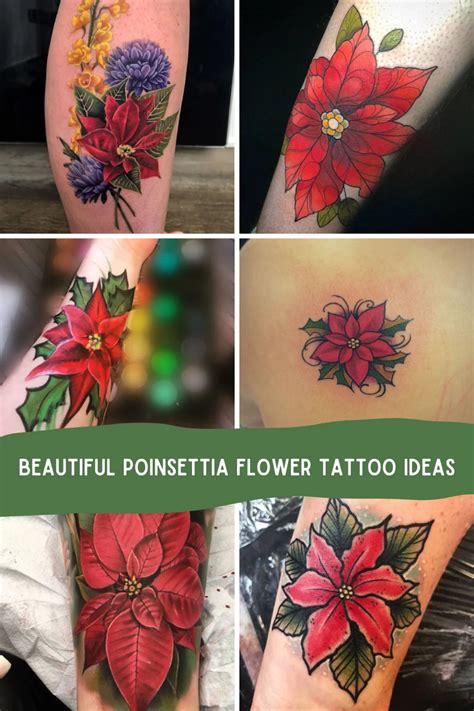 27 Bright Poinsettia Tattoo Designs + Their Meaning - TattooGlee ...