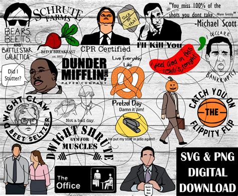 The Office SVG Bundle, the Office SVG, the Office PNG, the Office, the Office Png Bundle, the ...