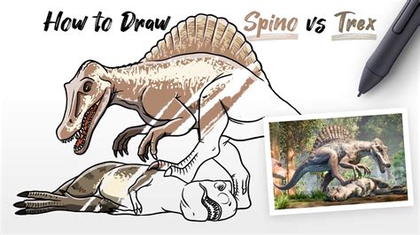 Spinosaurus Vs T Rex Drawing