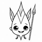 Cartoon Of An Elf Coloring Page With Some Leaves On It Outline Sketch  sketch template