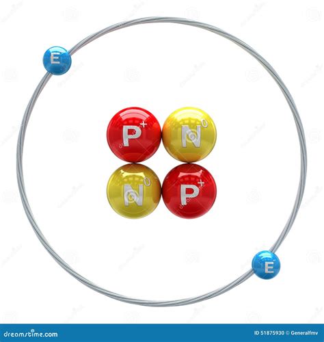 Helium Atom on White Background Stock Illustration - Illustration of core, blue: 51875930