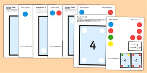 Workstation Pack 1-10 Number Matching Cards - teacch