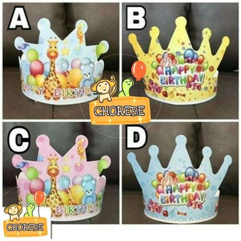 Promo Topi Ulang Tahun Anak / Topi Pesta Anak Bentuk Mahkota Jerapah / Balon Diskon 28% di ...