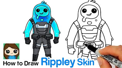 How to Draw Fortnite Rippley Skin - YouTube