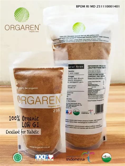 Gula Aren Organik ORGAREN Organic Arenga Sugar 1 kg Gula Merah Gula ...