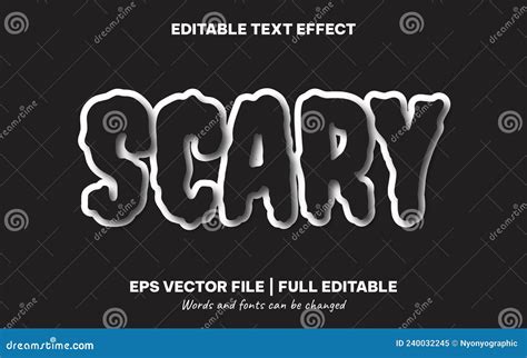 Scary Text Effect, Editable Vector Stock Vector - Illustration of ...