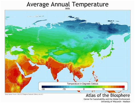 Asia Average Annual Temperature : MapPorn