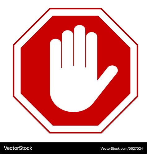 Stop hand sign Royalty Free Vector Image - VectorStock