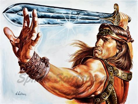 Conan The Barbarian painting poster, Arnold Schwarzenegger