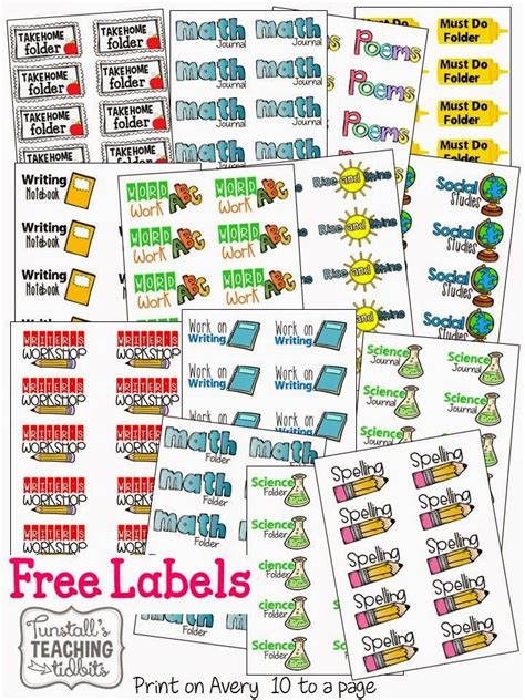 Tunstall's Teaching Tidbits: Label Obsessed!! {Free} | Classroom ...