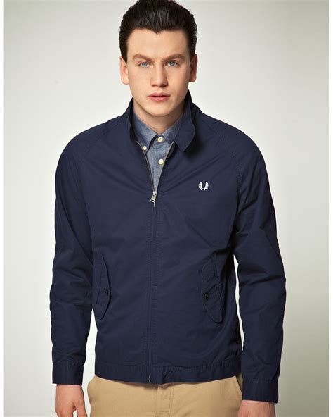 Fred Perry Fred Perry Light Weight Harrington Jacket in Blue for Men | Lyst