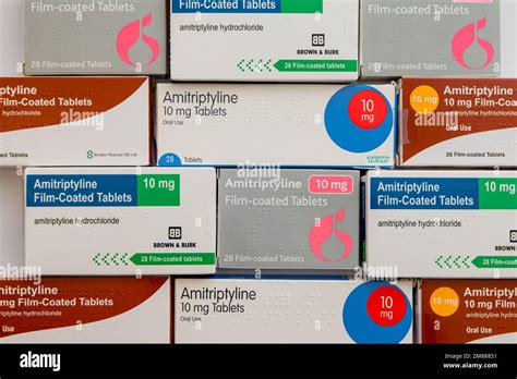 Boxes of various generic brands of 10mg Amitriptyline Hydrochloride ...