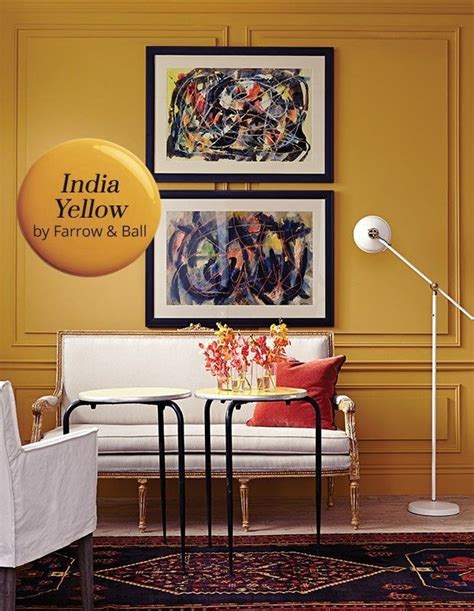 Farrow & Ball India Yellow #livingroomcolourschemes | Yellow living ...