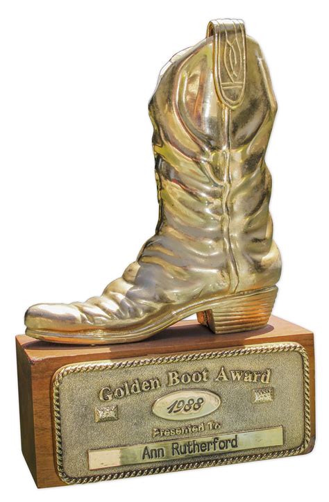 Lot Detail - Gone With the Wind's Ann Rutherford's 1988 ''Golden Boot Award'' -- The ''Academy ...