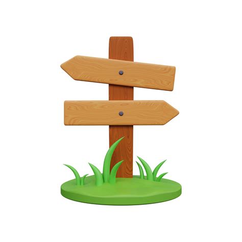 Direction road sign post with arrows. 3d cartoon road sign 24854079 PNG