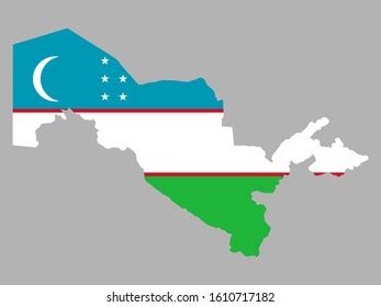 Uzbekistan Flag Inside Map Borders Vector Stock Vector (Royalty Free ...