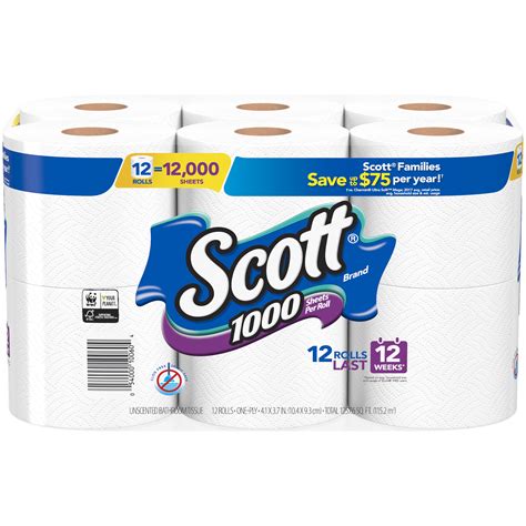 Scott 1000 Tissue, 12 rolls