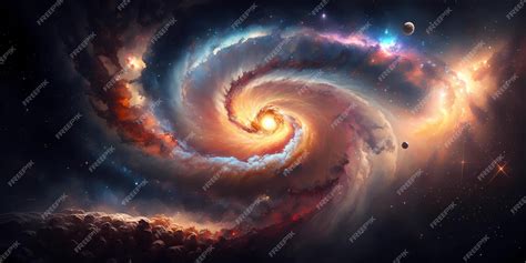 Premium Photo | A galaxy with a spiral design in the center