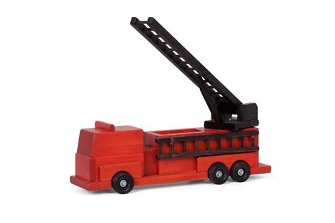 RED FIRE ENGINE Large Handmade Wood 1st Responder Ladder Rescue Truck - Etsy