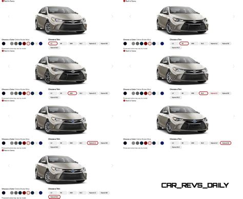 2015 Toyota Camry Colors and Trims - Visual Buyers Guide