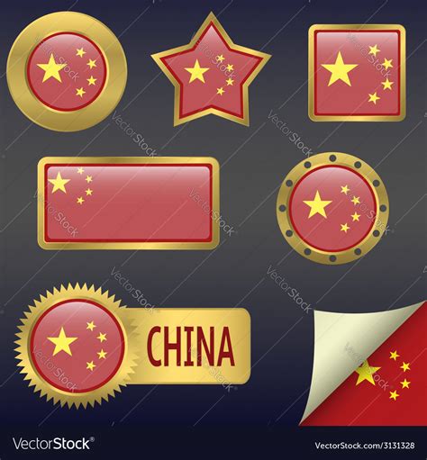 China flag Royalty Free Vector Image - VectorStock