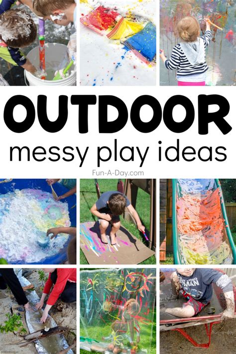 20+ Outdoor Messy Play Ideas - Fun-A-Day!