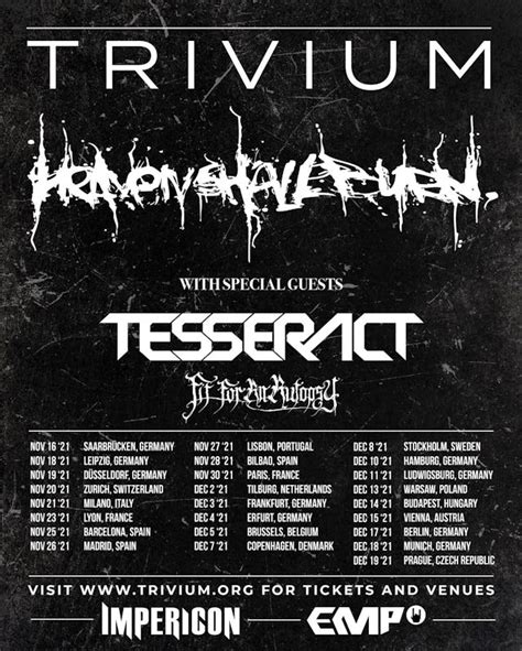 Trivium Announce 2021 European Tour With Heaven Shall… | Kerrang!