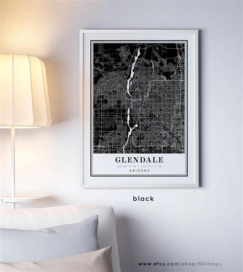 Glendale Arizona Map Glendale AZ Map Glendale City Map - Etsy