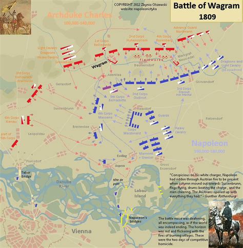 Battle of Wagram 1809. | Wagram, Wwii maps, Civil war battles