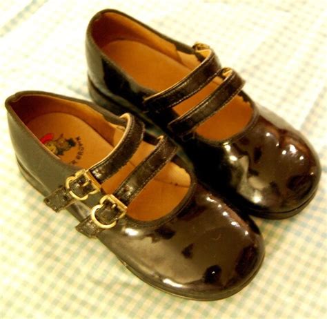 Buster Brown Black Leather Double strap Mary Janes toddler