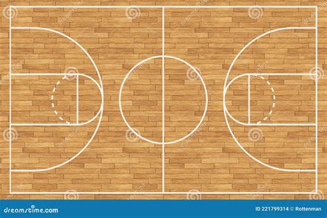 Basketball Court Wooden Flooring with White Lines Stock Photo - Image of dimensions, hardwood ...