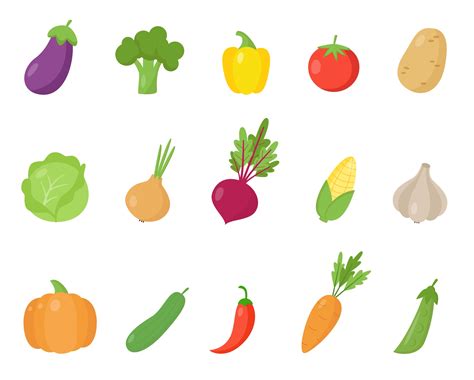 Set of colorful cartoon vegetables. Healthy food collection. 2847228 Vector Art at Vecteezy