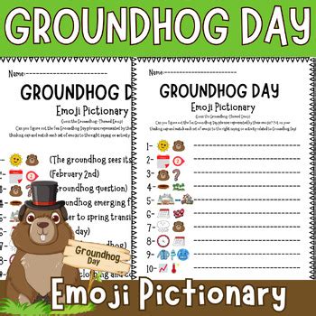 Groundhog Day Emoji Pictionary | Groundhog Day Activities by Storekum