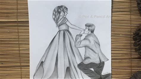 How to Draw a Romantic Couple // Valentines Day Drawing // Easy Pencil ...