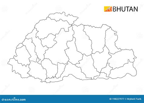 Outline Map Of Bhutan Vector Design Template. Editable Stroke ...