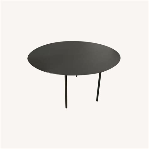 Round Black Conference/Dining Table - AptDeco