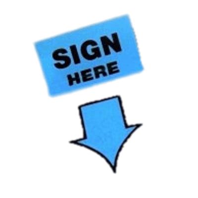 Sign Here Blue Arrow transparent PNG - StickPNG