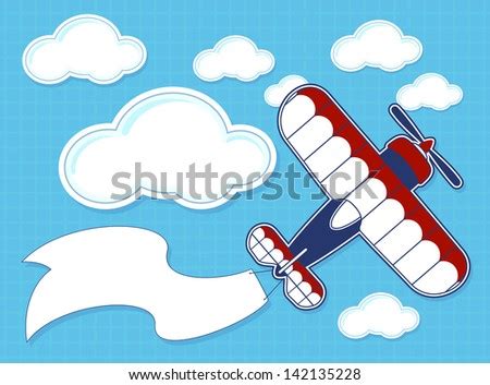 Funny Airplane Cartoon Blank Banner On Stock Vector 142135228 - Shutterstock