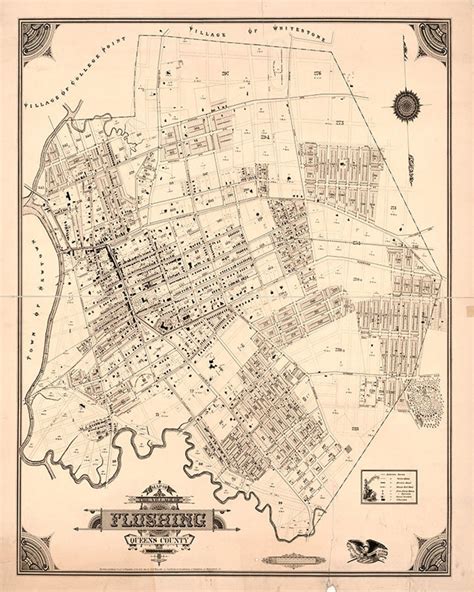 Map of Flushing Queens Boro. New York NY. 1894. Vintage | Etsy