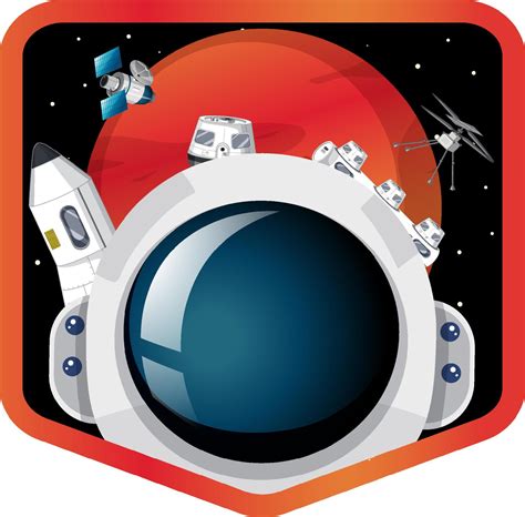 Astronaut in the space badge on white background 4918289 Vector Art at ...