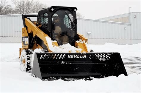 High Capacity Snow Bucket Skid Steer Attachment | Berlon