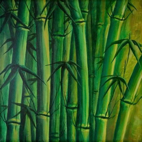 Bamboo Trees Painting by Sandip Chatterjee | Saatchi Art