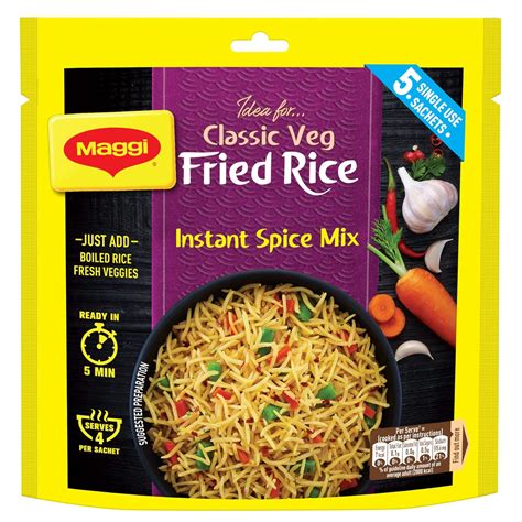 Maggi Fried Rice Masala, Classic Veg, Pouch (5 Sachets) | Restaurant Style Pouch, 75 g : Amazon ...