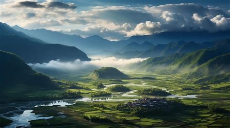 Premium AI Image | Landscape photography of Yunnan China full frame ...