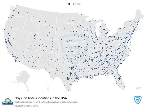 Number of Days Inn Hotel by Wyndham locations in the USA in 2024 | ScrapeHero